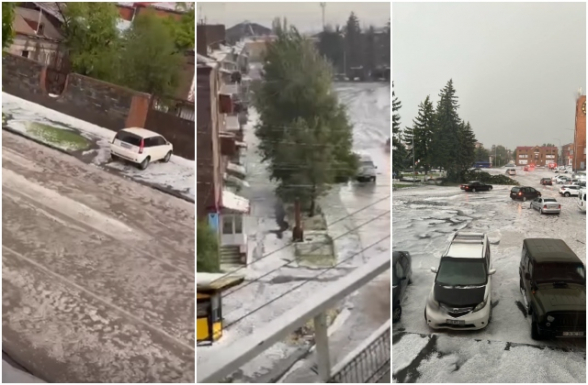 Գյումրիում ուժեղ կարկուտ և ջրհեղեղ է գրանցվել (տեսանյութ)